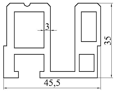 Алюминиевый профиль по индивидуальным чертежам заказчиков АТ-8166