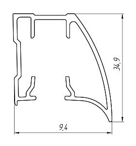 Aluminum profile for wardrobes AT-2675