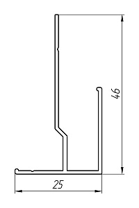 Алюминиевый профиль для гипсовиниловых панелей АТ-3598