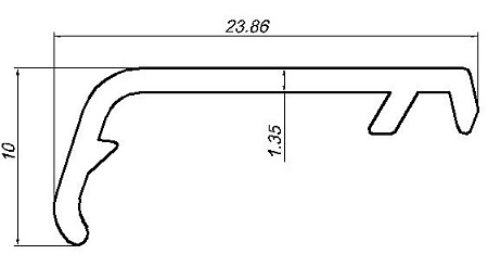 Алюминиевый профиль по индивидуальным чертежам заказчиков АТ-8103