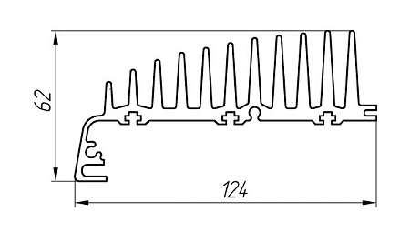 Алюминиевый профиль для радиаторов охлаждения АТ-858
