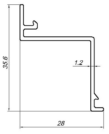 Алюминиевый профиль по индивидуальным чертежам заказчиков АТ-8123