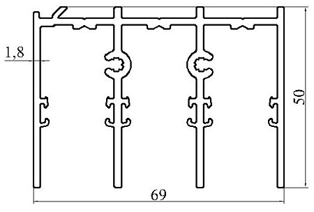 Алюминиевый профиль по индивидуальным чертежам заказчиков АТ-8136