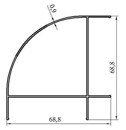 Алюминиевый профиль по индивидуальным чертежам заказчиков АТ-7757