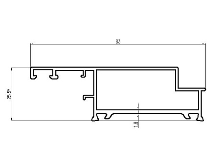 Алюминиевый профиль для остекления балконов, лоджий, витражей АТ-7384