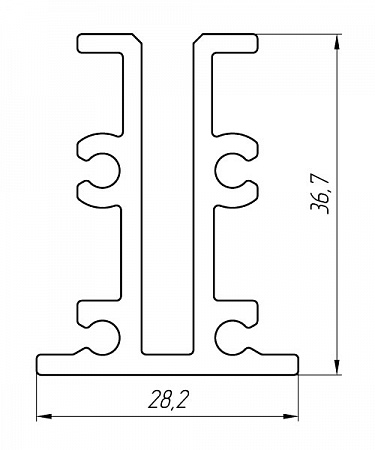 Алюминиевый профиль для остекления балконов, лоджий, витражей АТ-3847