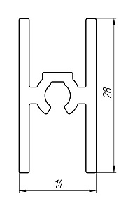 Алюминиевый профиль для шкафов-купе АТ-2898
