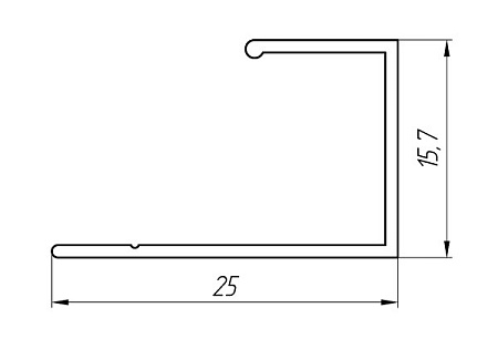 Алюминиевый профиль для гипсовиниловых панелей АТ-4572