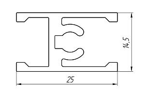 Алюминиевый профиль для шкафов-купе АТ-2714
