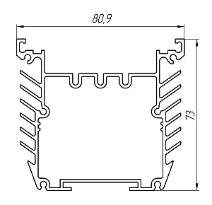 Алюминиевый профиль для радиаторов охлаждения АТ-3748