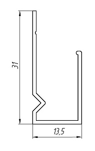 Алюминиевый профиль для гипсовиниловых панелей АТ-2549