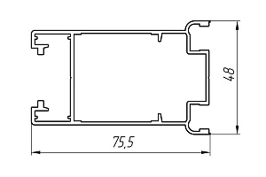 Алюминиевый профиль для дверей и офисных перегородок АТ-3024