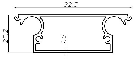 Алюминиевый профиль по индивидуальным чертежам заказчиков АТ-8236