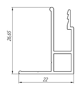 Алюминиевый профиль для натяжных потолков АТ-6625