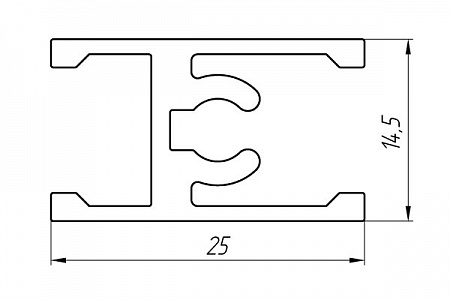 Алюминиевый профиль для шкафов-купе АТ-2714