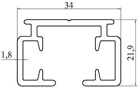 Алюминиевый профиль по индивидуальным чертежам заказчиков АТ-8162