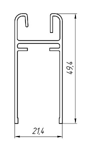 Алюминиевый профиль для шкафов-купе АТ-2681