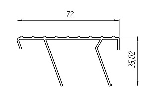 Алюминиевый профиль для лестниц и стремянок АТ-2996
