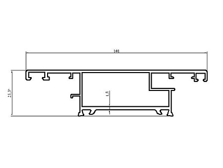Алюминиевый профиль для остекления балконов, лоджий, витражей АТ-7371