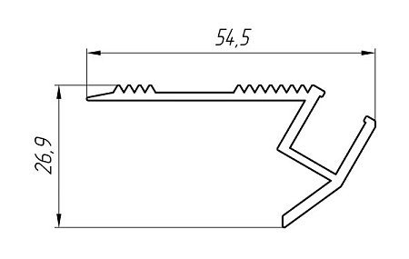 Алюминиевый профиль для порогов АТ-2783