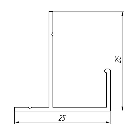 Алюминиевый профиль для гипсовиниловых панелей АТ-2334
