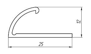 Алюминиевый профиль для окантовки и стыков АТ-1075