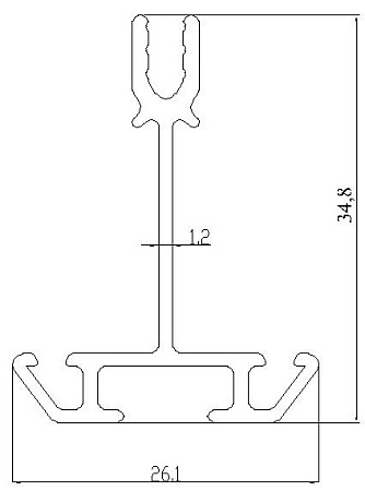 Алюминиевый профиль по индивидуальным чертежам заказчиков АТ-8092