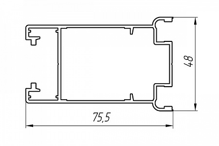 Алюминиевый профиль для дверей и офисных перегородок АТ-3024