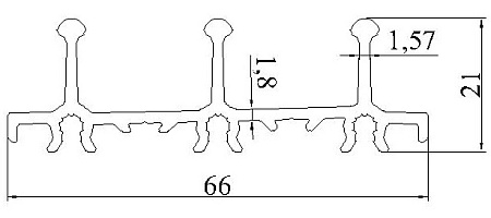 Алюминиевый профиль по индивидуальным чертежам заказчиков АТ-8139