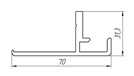 Алюминиевый профиль для дверей и офисных перегородок АТ-3028