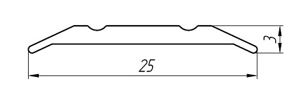 Алюминиевый профиль для порогов АТ-2770