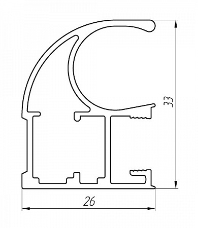 Алюминиевый профиль для шкафов-купе АТ-2717