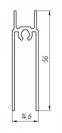 Алюминиевый профиль для шкафов-купе АТ-2899