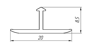 Алюминиевый профиль для окантовки и стыков АТ-2722