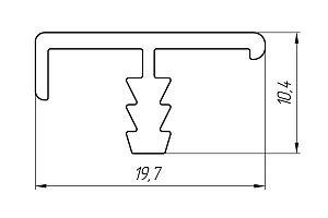 Алюминиевый профиль для мебели АТ-5037