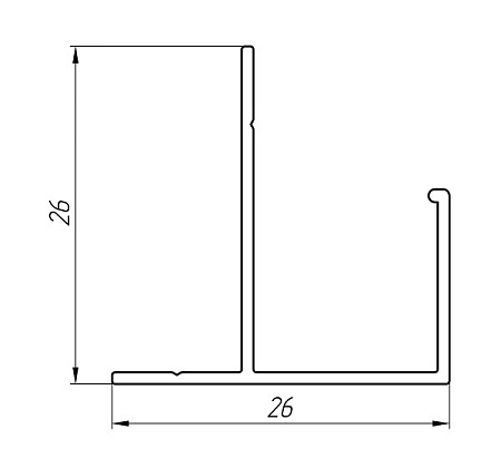 Алюминиевый профиль для гипсовиниловых панелей АТ-4237