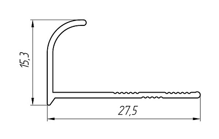 Алюминиевый профиль для окантовки и стыков АТ-3595