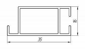 Алюминиевый профиль для изготовления рекламных модулей АТ-6702