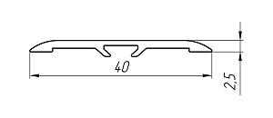 Алюминиевый профиль для порогов АТ-2944