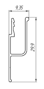 Алюминиевый профиль для натяжных потолков АТ-6614