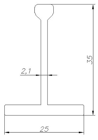 Алюминиевый профиль по индивидуальным чертежам заказчиков АТ-8201