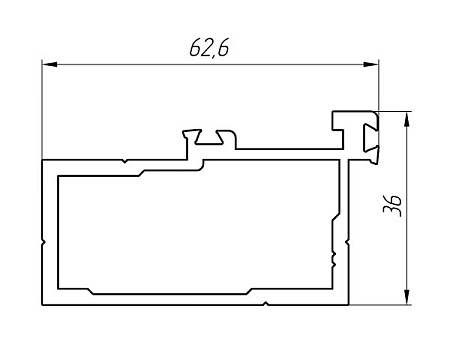Алюминиевый профиль для остекления балконов, лоджий, витражей АТ-6762
