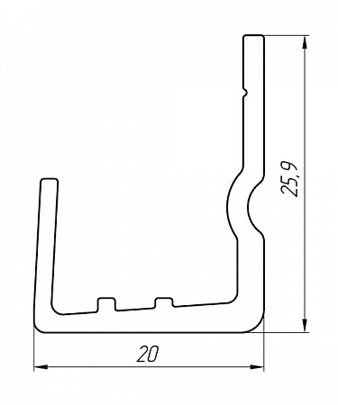 Алюминиевый профиль для вентилируемых фасадов АТ-2441