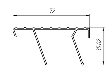 Алюминиевый профиль для лестниц и стремянок АТ-2996