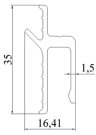 Алюминиевый профиль по индивидуальным чертежам заказчиков АТ-8090