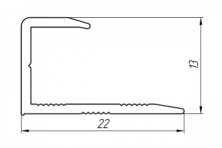 Алюминиевый профиль для окантовки и стыков АТ-2945
