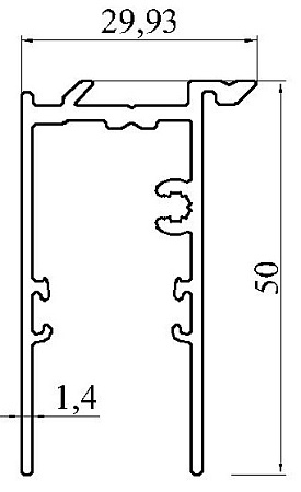Алюминиевый профиль по индивидуальным чертежам заказчиков АТ-8135