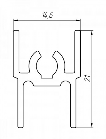 Aluminum profile for wardrobes AT-2897