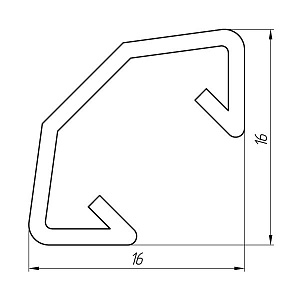 Aluminum profile for auto and wagon construction AT-1204