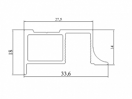 Aluminum profile for furniture AT-7889